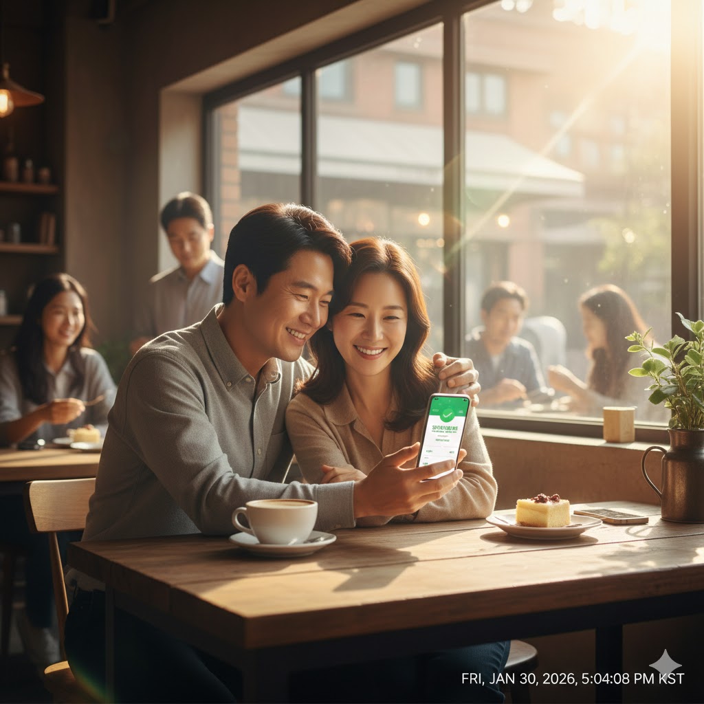 보험 리모델링으로 여유 자금 확보하여 행복해 보이는 부부