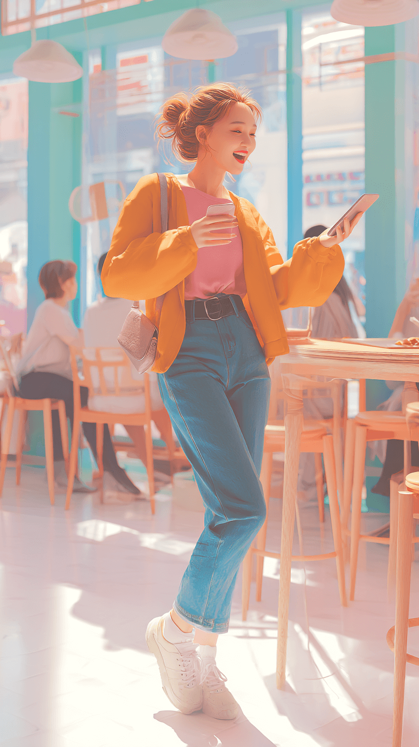 휴대폰으로-시간을-체크하는-여성