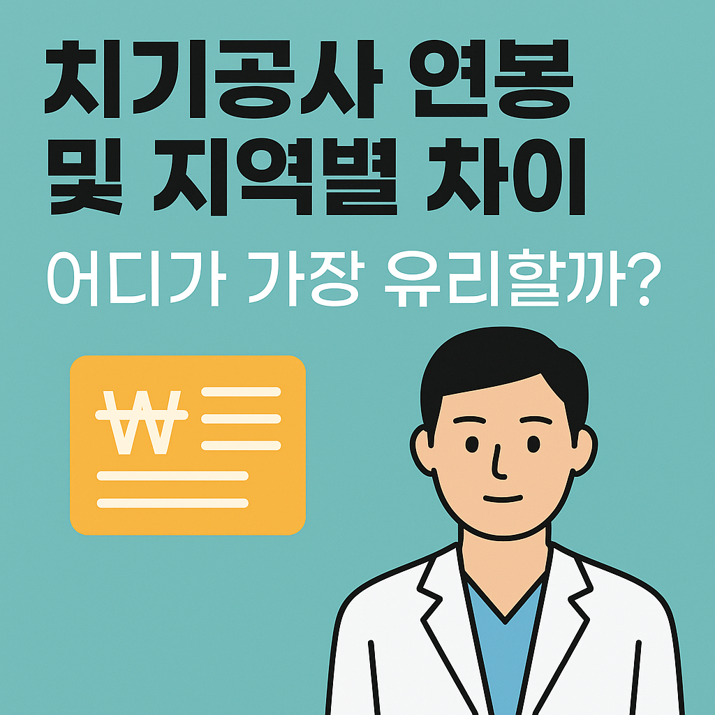 치기공사 연봉 및 지역별 차이