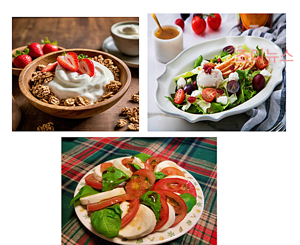 치즈 유제품 활용 요리, 그릭요거트/리코타샐러드/카프레제