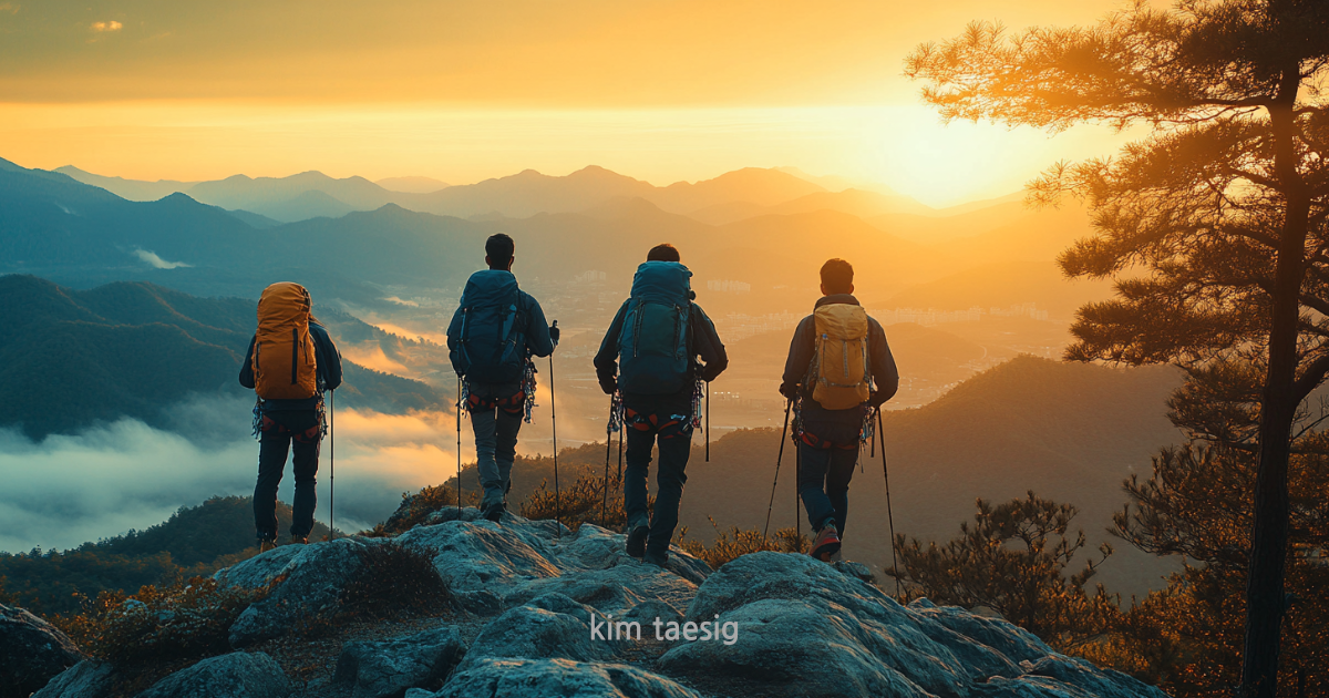 계룡산 등산 모습