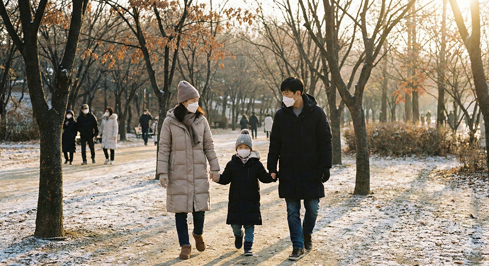 독감 예방 마스크 착용 및 겨울철 가족 건강 관리 습관