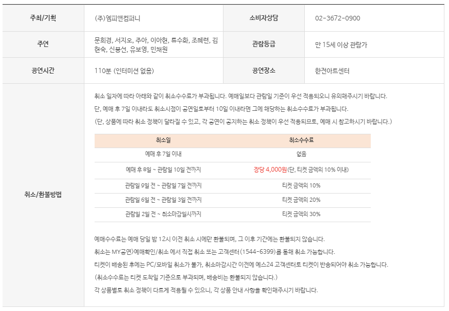 뮤지컬 메노포즈 예매 방법 일정 가격 주차 6