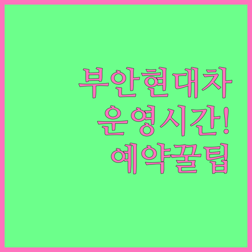 부안 현대차 서비스센터 운영 시간과 ..