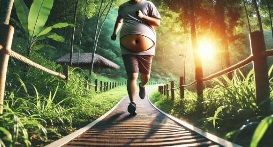 허리 둘레 줄이는 방법 중 유산소 운동이 좋습니다.