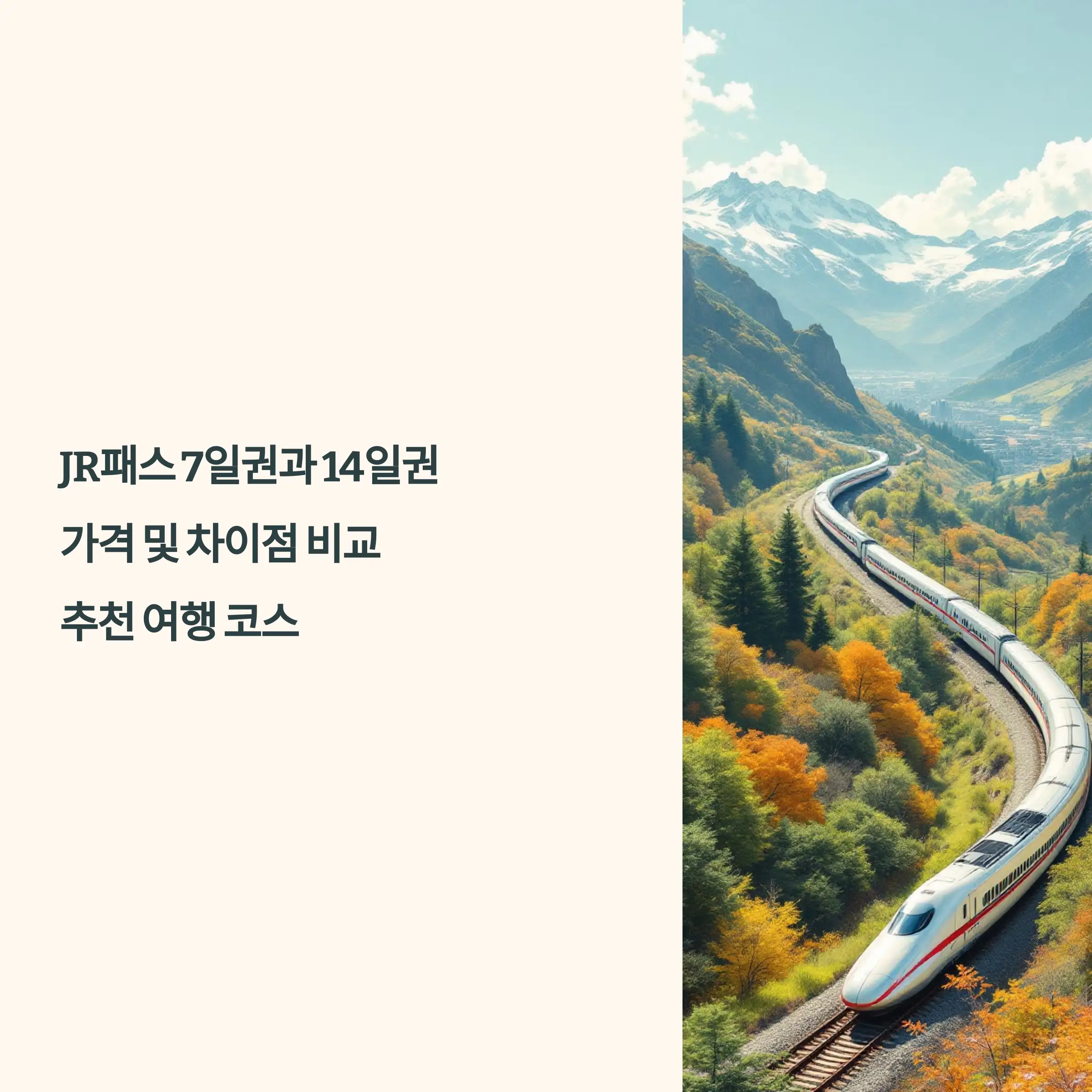 JR패스 7일권과 14일권 교통편 비교