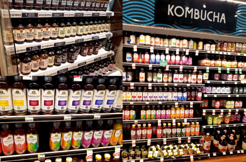 알트태그-미국의 콤부차 판매 진열대