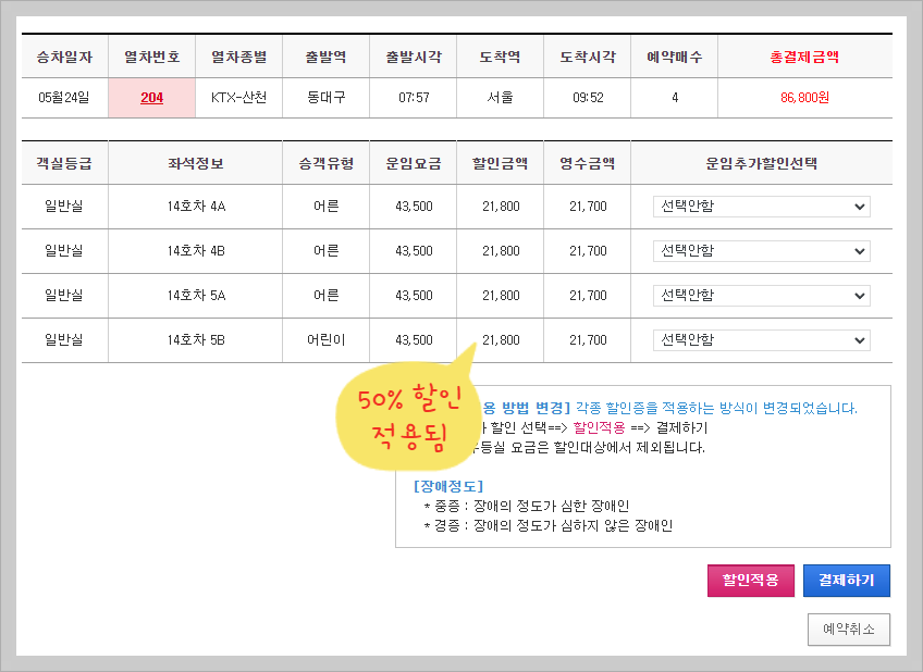 KTX 두자녀혜택