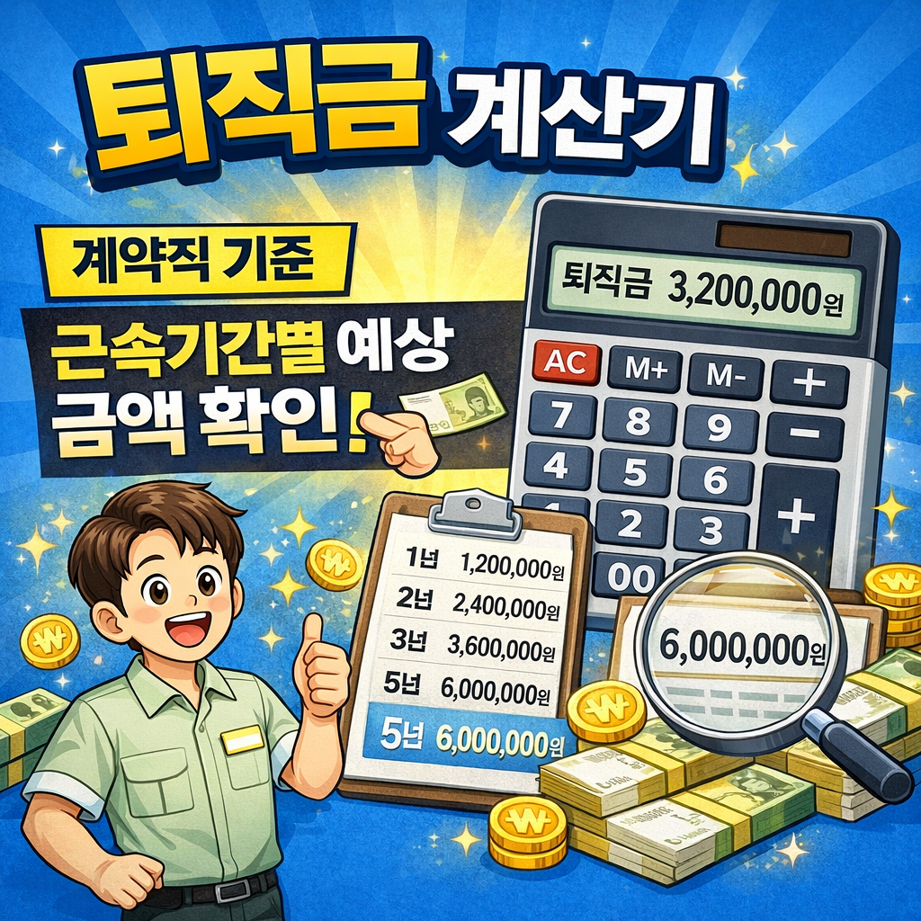 퇴직금 계산기 계약직 기준|근속기간별 예상 금액 확인