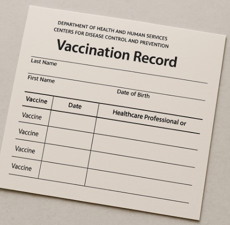 예방접종 기록표 사진