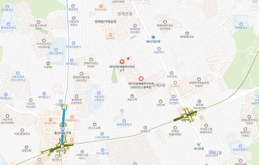 방배 래미안 원페를라 위치