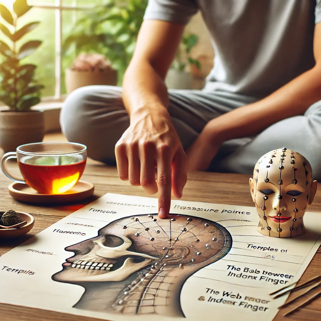 두통 완화 지압법