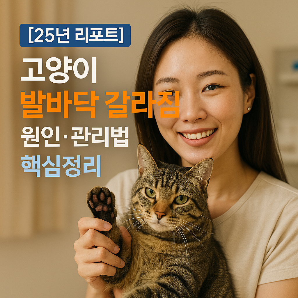 [25년 리포트] 고양이 발바닥 갈라짐 – 원인·관리법 핵심정리