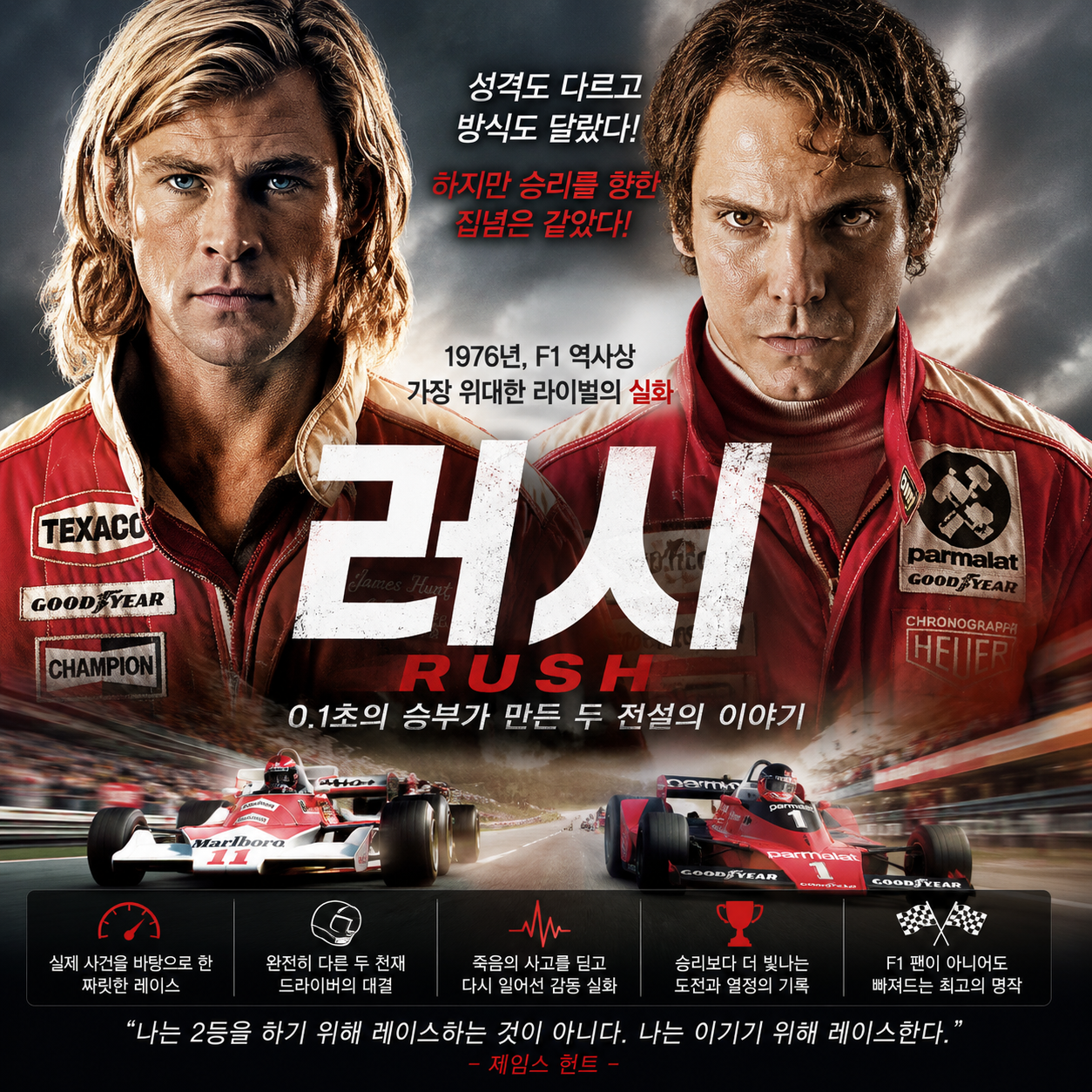 러시 리뷰_0.1초의 승부는 어떻게 두 전설의 라이벌을 만들었을까