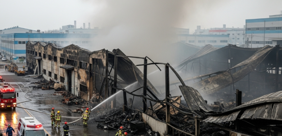 이천 화재복구 하는 모습