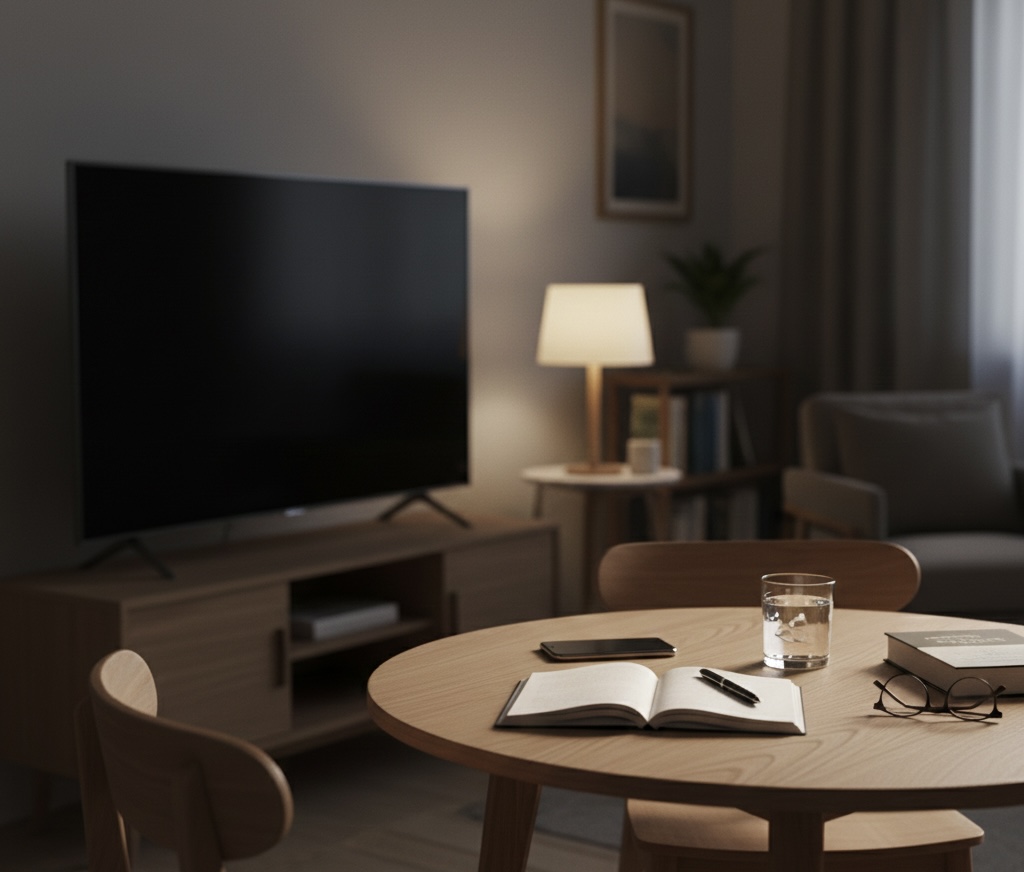 일상 공간에서 드라마 시청이 뒤로 밀려난 저녁 풍경