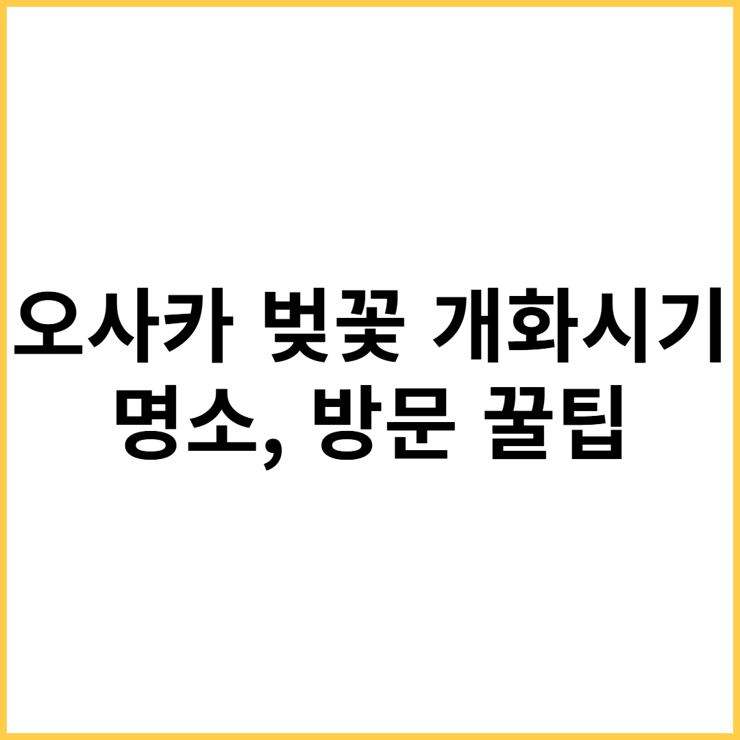 오사카 벚꽃 개화시기144