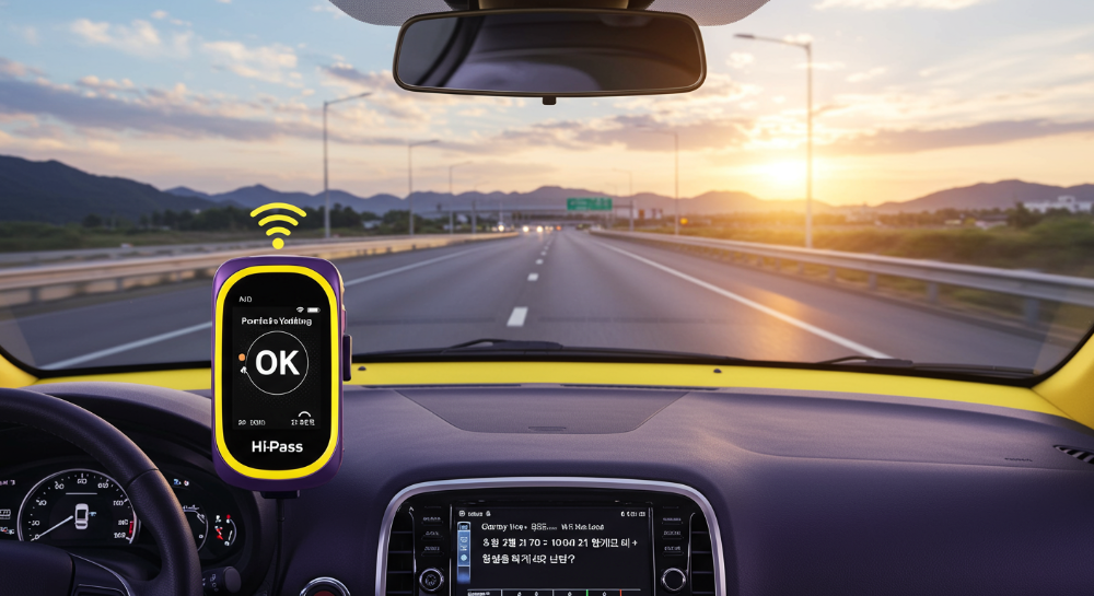 하이패스 미납요금 예방을 위한 단말기, 카드, 잔액 관리의 중요성을 나타내는 대시보드 이미지