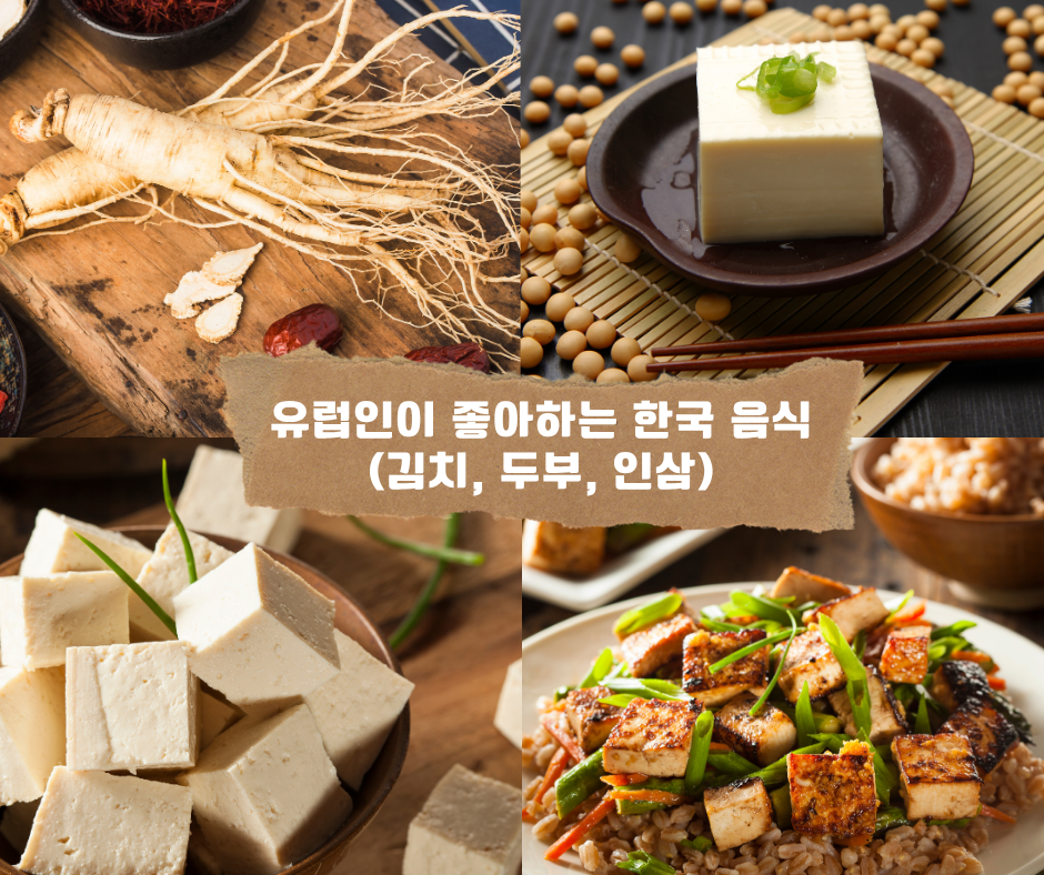 유럽인이 좋아하는 한국 음식 (김치, 두부, 인삼)