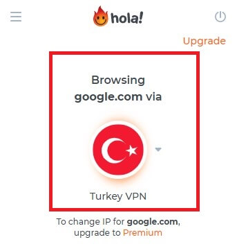 hola VPN 구글 확장 프로그램 터키로 설정