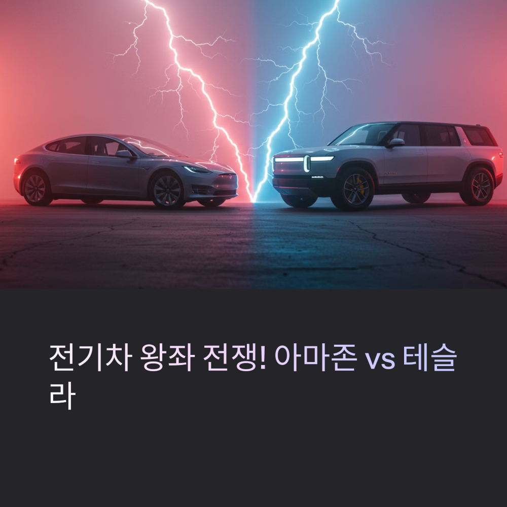 전기차 두대가 대립하여 있는 모습