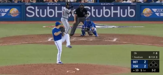 니코 구드럼이 오승환에게 3루타 뽑아내는 장면