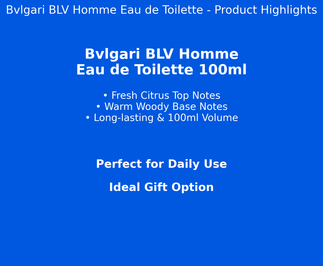 "Bvlgari BLV Homme Eau de Toilette 100ml, 남성용 가성비 좋은 향수, 선물용 추천"