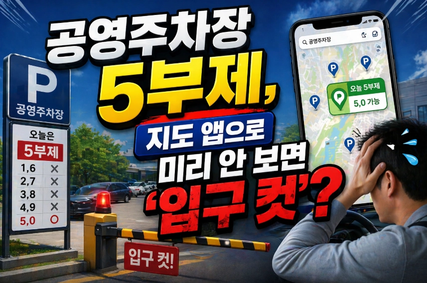 공영주차장 5부제, 지도 앱으로 미리 안 보면 '입구 컷'? 네이버&middot;카카오&middot;티맵 확인법