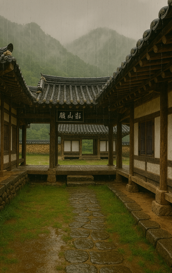 비내리는 병산서원 여름 풍경