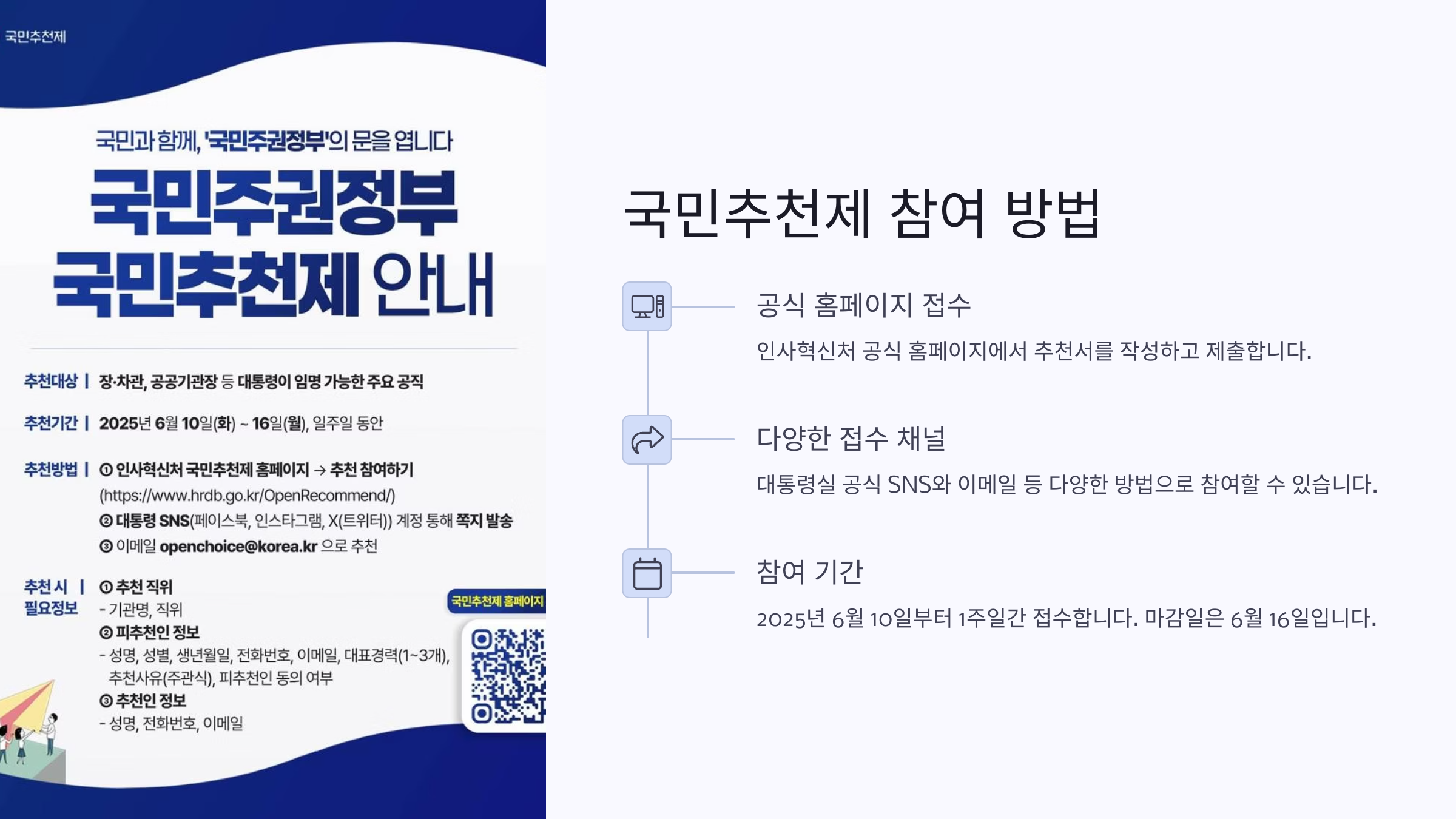 국민주권정부 국민추천제 인사혁신처 참여