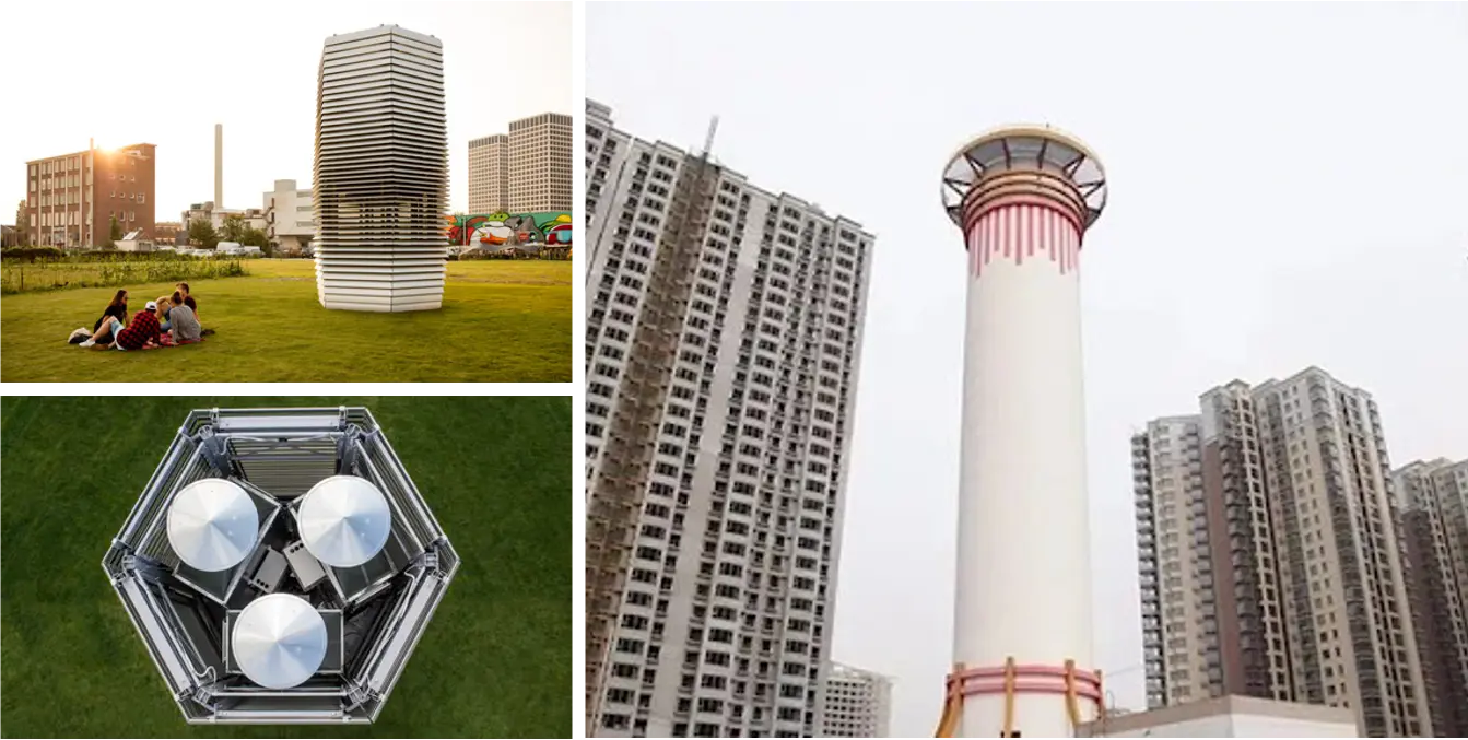 스모그 프리 타워, 실외 공기정화 미세먼지 저감 장치, 대형 공기청정기, 야외 공기청정, 공기정화 탑