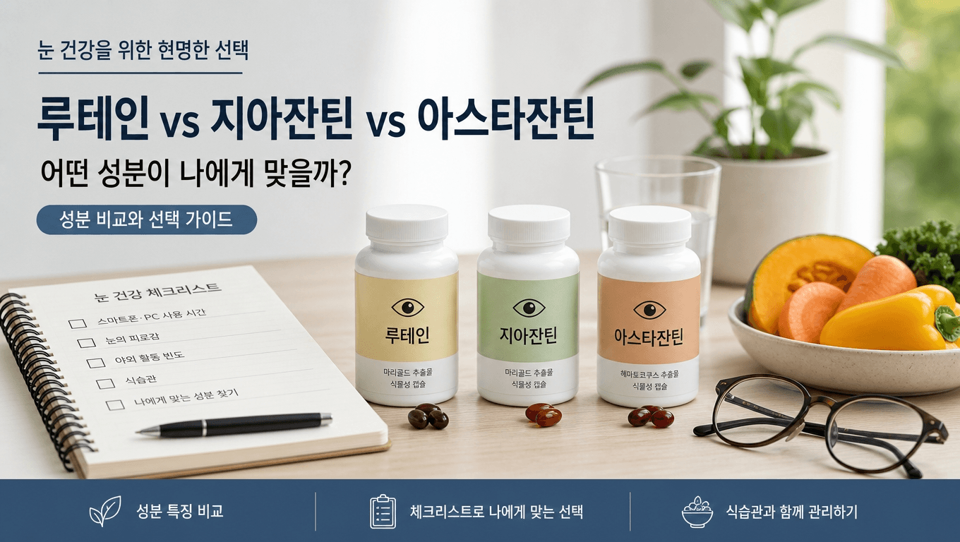 루테인 지아잔틴 아스타잔틴 차이