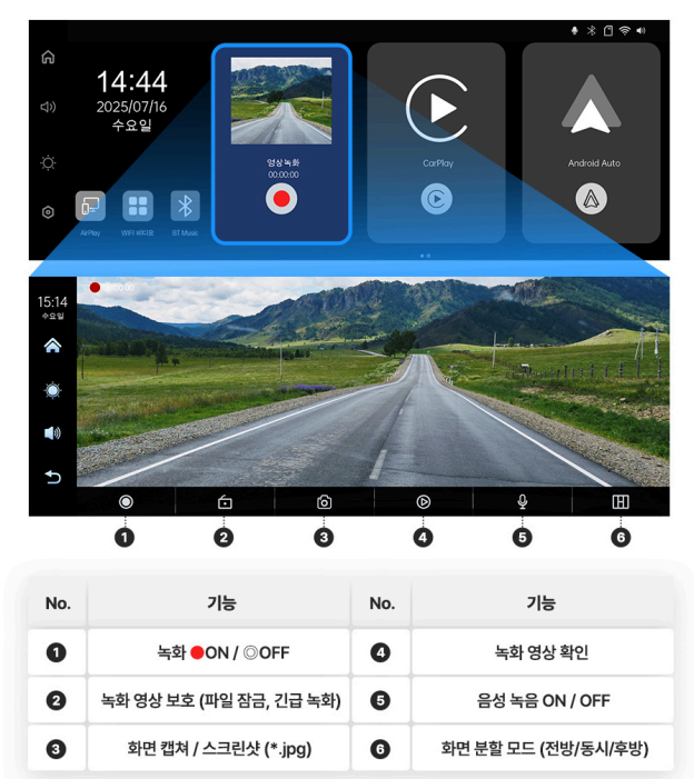 DRIVE11 블랙박스/영상녹화 기능(출처:와디즈, 모비디안)