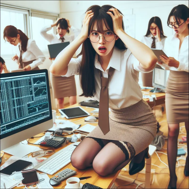 모니터가 고장나서 일이 손에 안잡히는 직장인