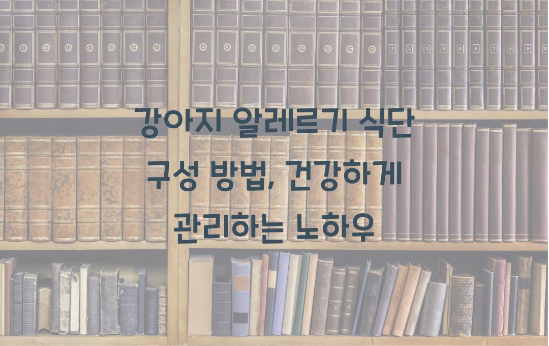 강아지 알레르기 식단 구성 방법