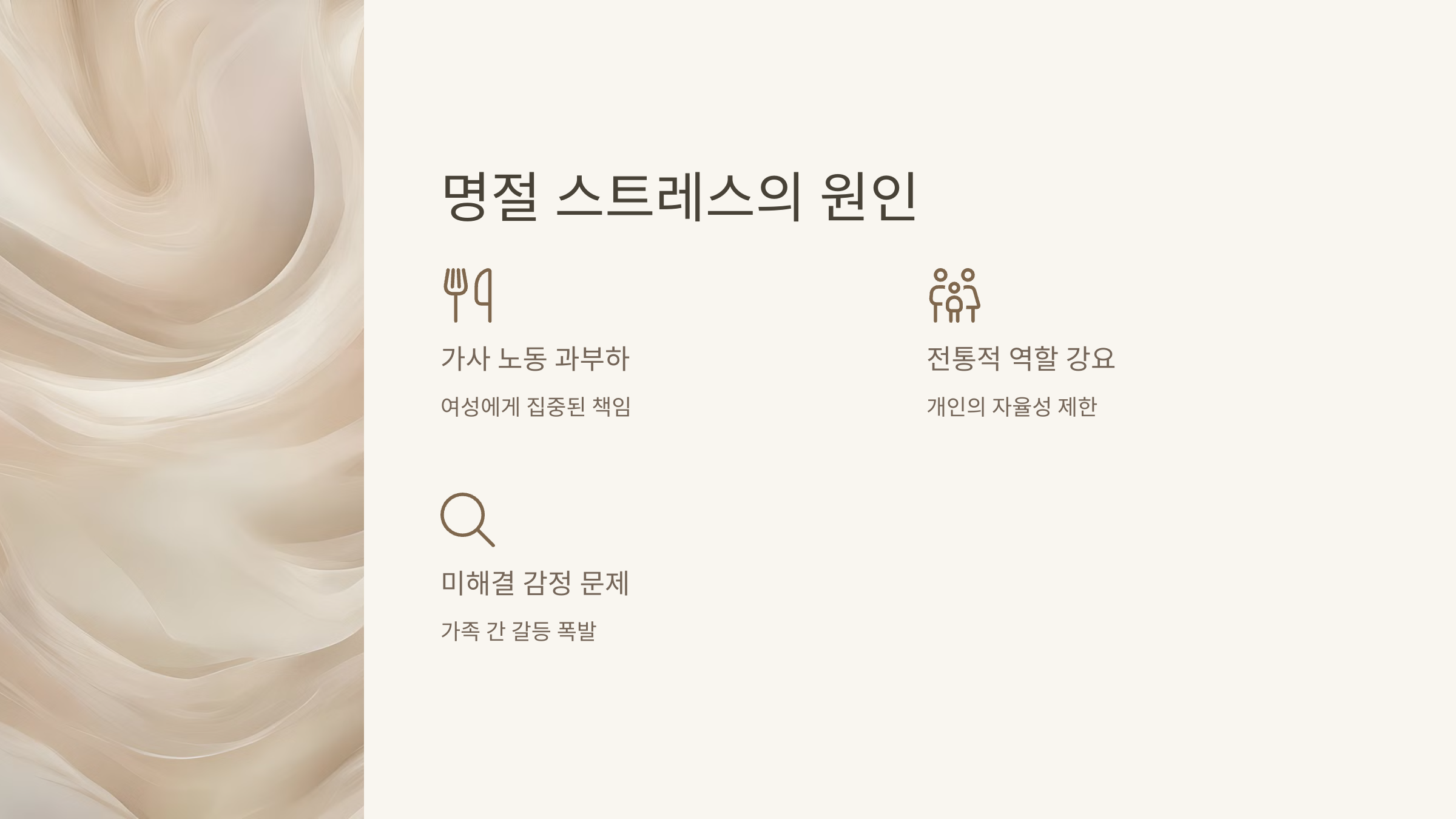 명절 스트레스의 원인