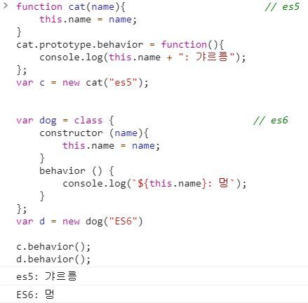 ES6 class