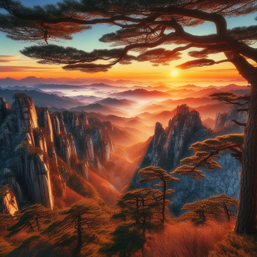 Blick auf Daedunsan in Korea