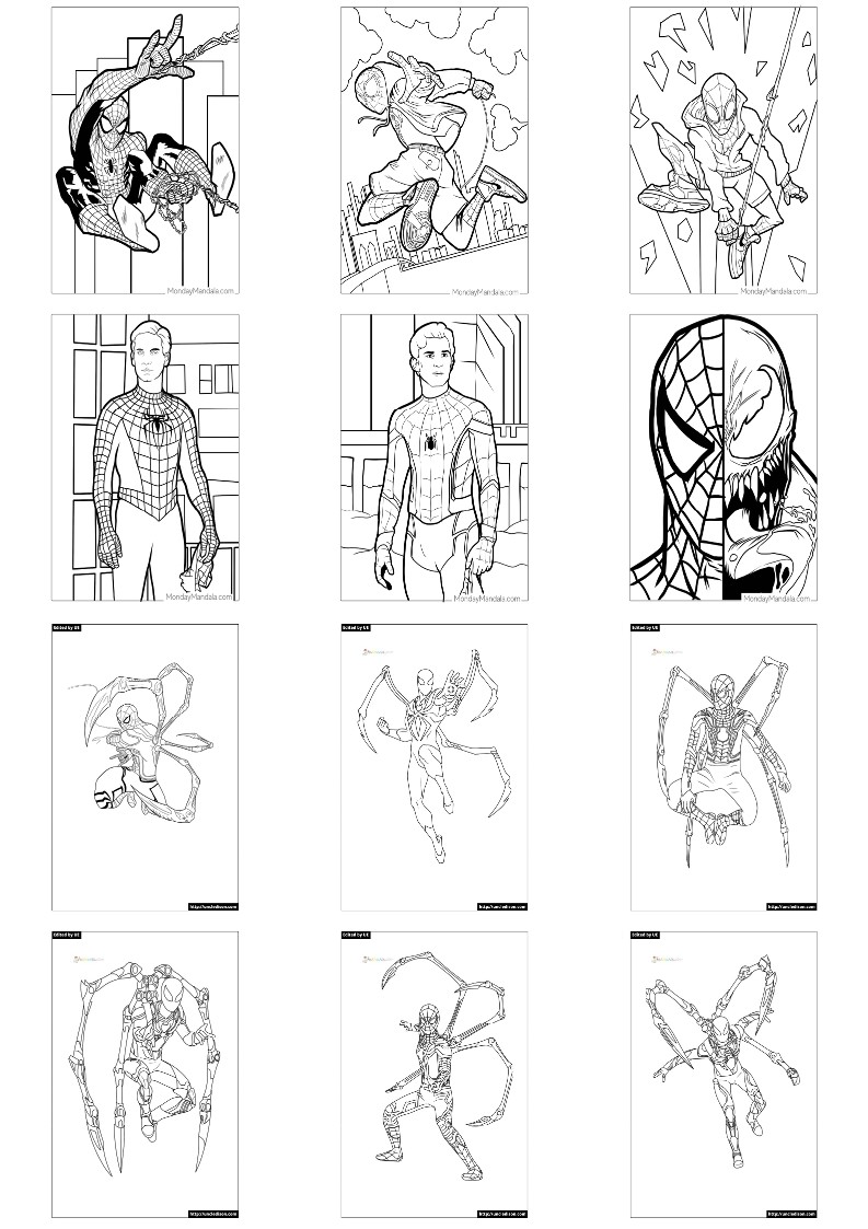 스파이더맨 색칠공부 도안