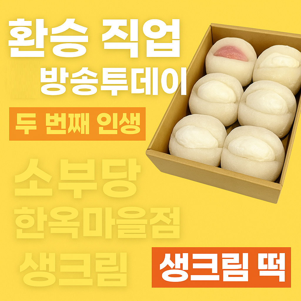 생방송투데이 3789회 환승 직업 두 번째 인생 생크림 떡에 담아낸 두 번째 인생 전주 한옥마을 소부당 한옥마을점 주문방법