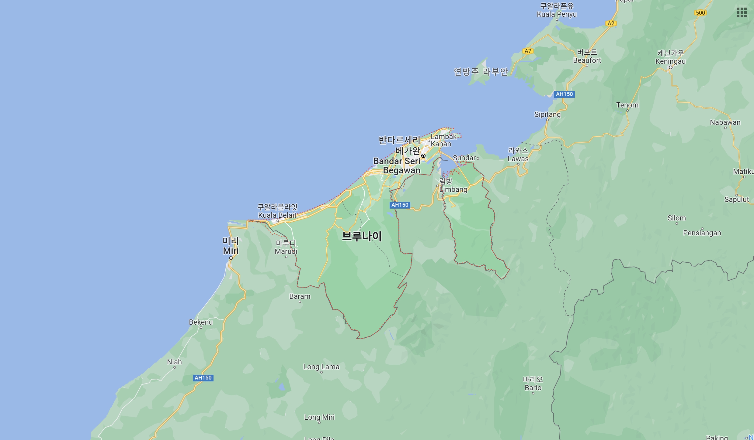브루나이 지도