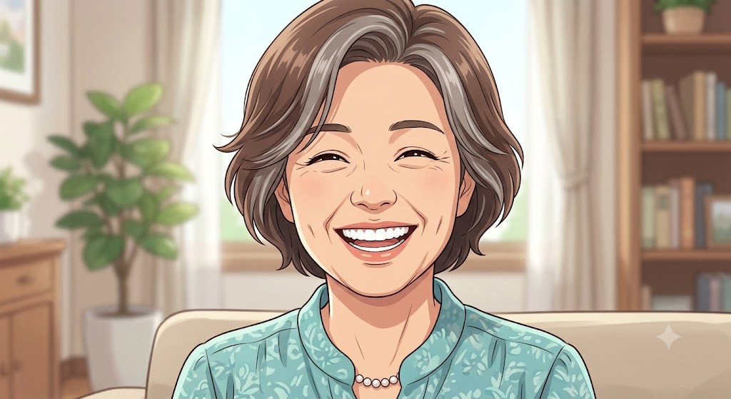 건강한 치아 관리로 자신있게 미소 짓는 모습