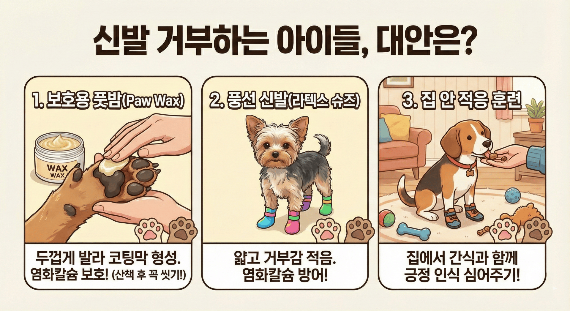 강아지 미끄럼방지 양말 적응 방법 후기