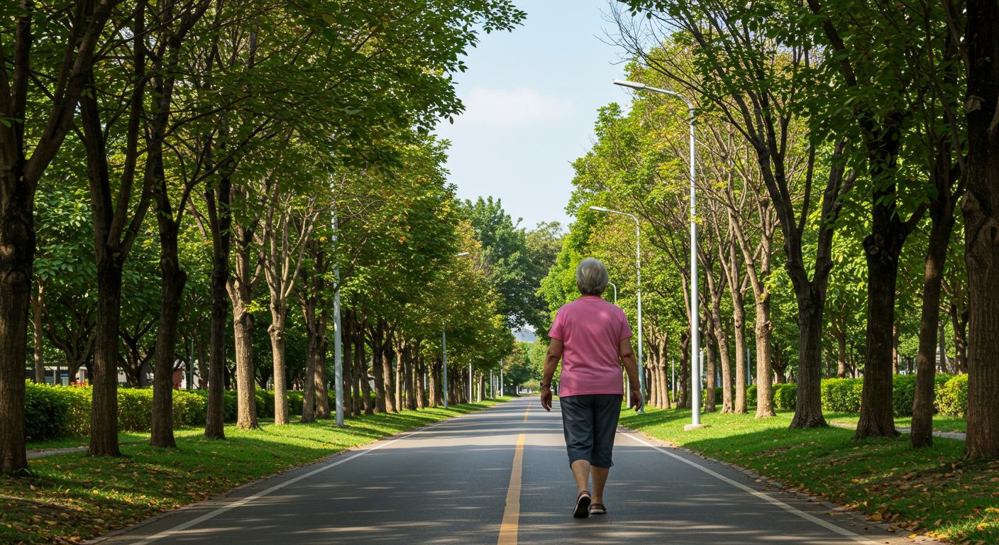노인 걷기 운동 사진