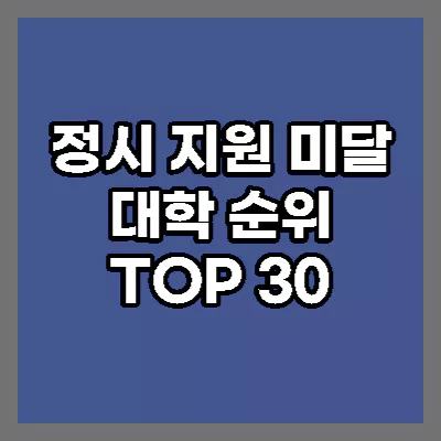 정시 지원 미달 대학