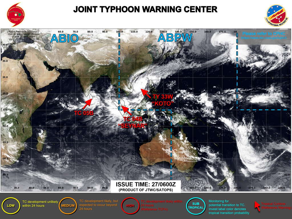 미국합동태풍경보센터 자료: 27호 태풍 고토 현재 위치