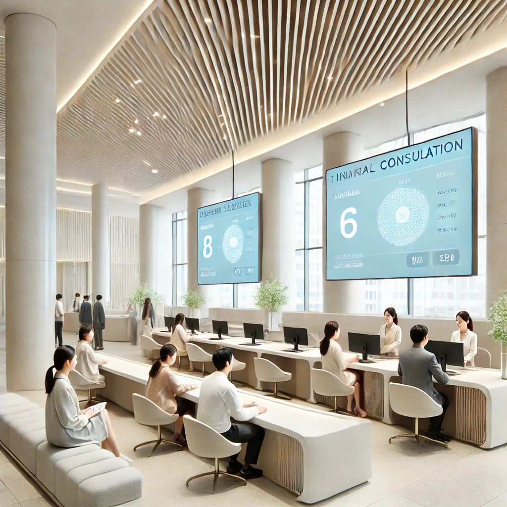 Modern Korean bank interior