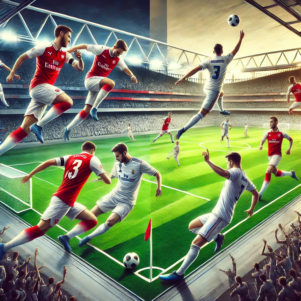 아스널FC와 레알 마드리드CF 경기 모습 이미지