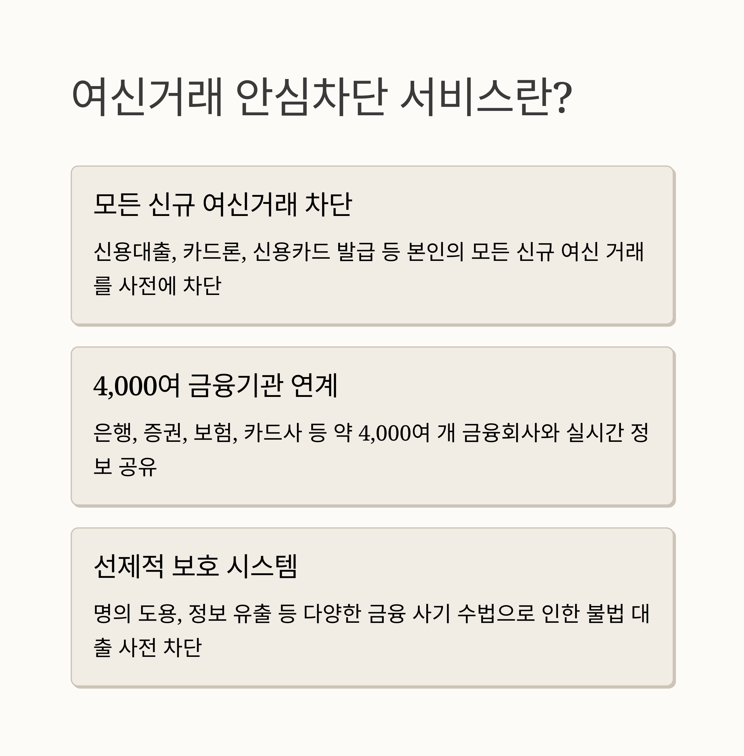 금융 사기 예방하는 여신거래 안심차단 서비스