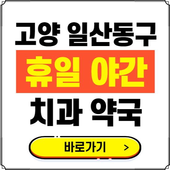 고양 일산동구 휴일 치과 병원 진료하는 곳 ❘ 365일 일요일 야간 주말 문여는 약국 찾기